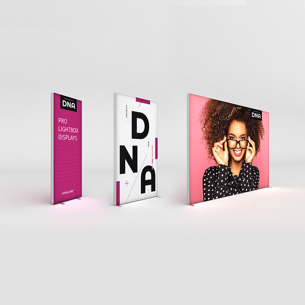 Shine Bright: 4.5' Infinity DNA Pro Backlit Trade Show Displays