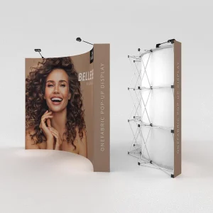 OneFabric 10ft Curve Pop Up Display - Tiger Expo