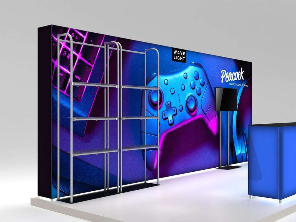 impact at your next industry event with the Peacock 10x20 Inline Display, part of the elite Collective Display Series