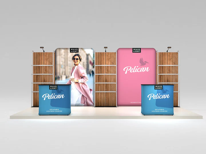 Makitso Pelican 10x20 Backlit Trade Show Display Kit with Inflatable Counters - Image 7