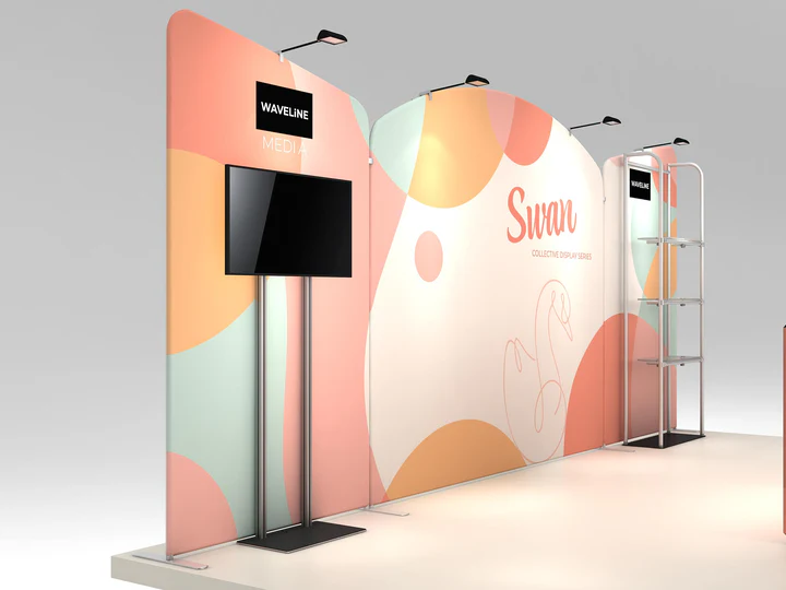 Makitso Swan 10x20 Trade Show Display Kit with Backlit Counter & Shelving - Image 3