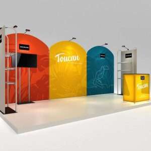 Makitso Toucan 10x20 Trade Show Display Kit with Backlit Counter